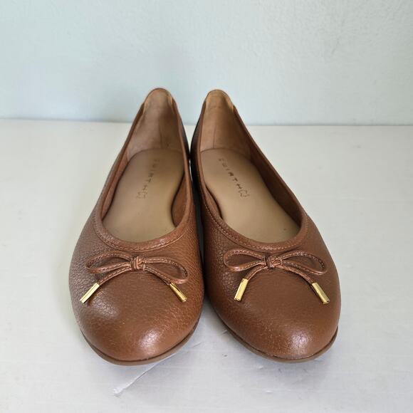 Wirth Gambi Leather Ballet Flats Women's 10.5 Camel Casual Comfort Minimalist - Picture 2 of 8